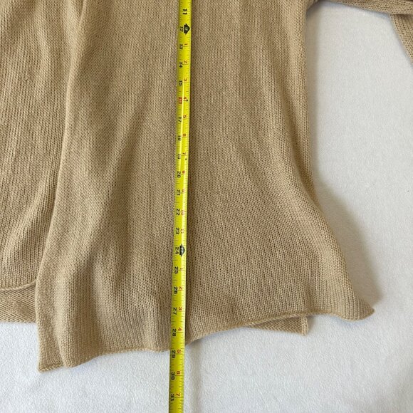 Wooden Ships Open Front Lightweight Cardigan Size S/M Tan Mohair Wool Blend - Picture 9 of 10